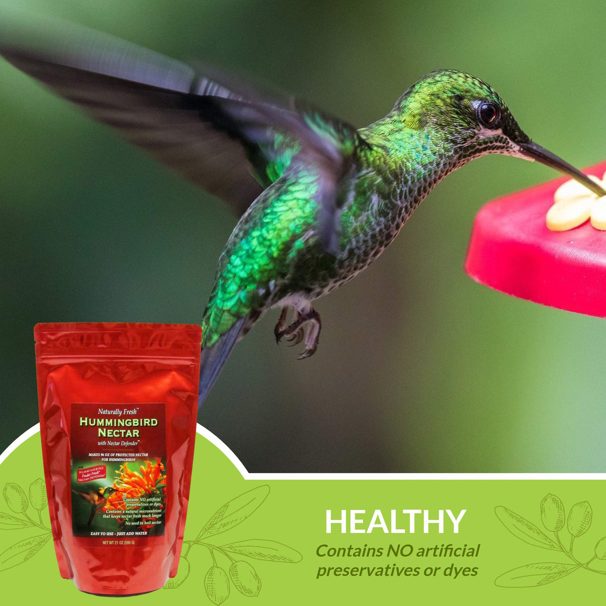 Naturally Fresh Hummingbird Nectar Powder with Nectar Defender, 2-Pack