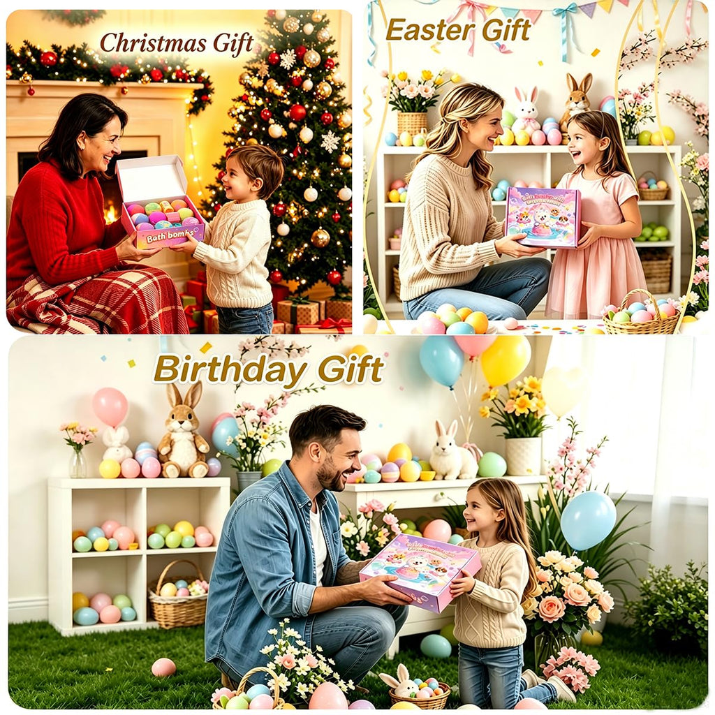 Bath Bombs for Kids with Toys Inside for Girls Boys, 9 Pack Kids Bath Bombs with Surprise Inside, Dog Pretend Playset , Birthday Christmas & Easter Basket Stuffers Gift Set with Bath Toys
