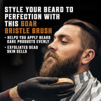 Viking Revolution Beard Comb and Beard Brush Set with Velvet Pouch | Includes Natural Boar Bristle Brush & Dual Action Pear Wood Comb - Velvet Travel Pouch Included - For Beards & Mustaches