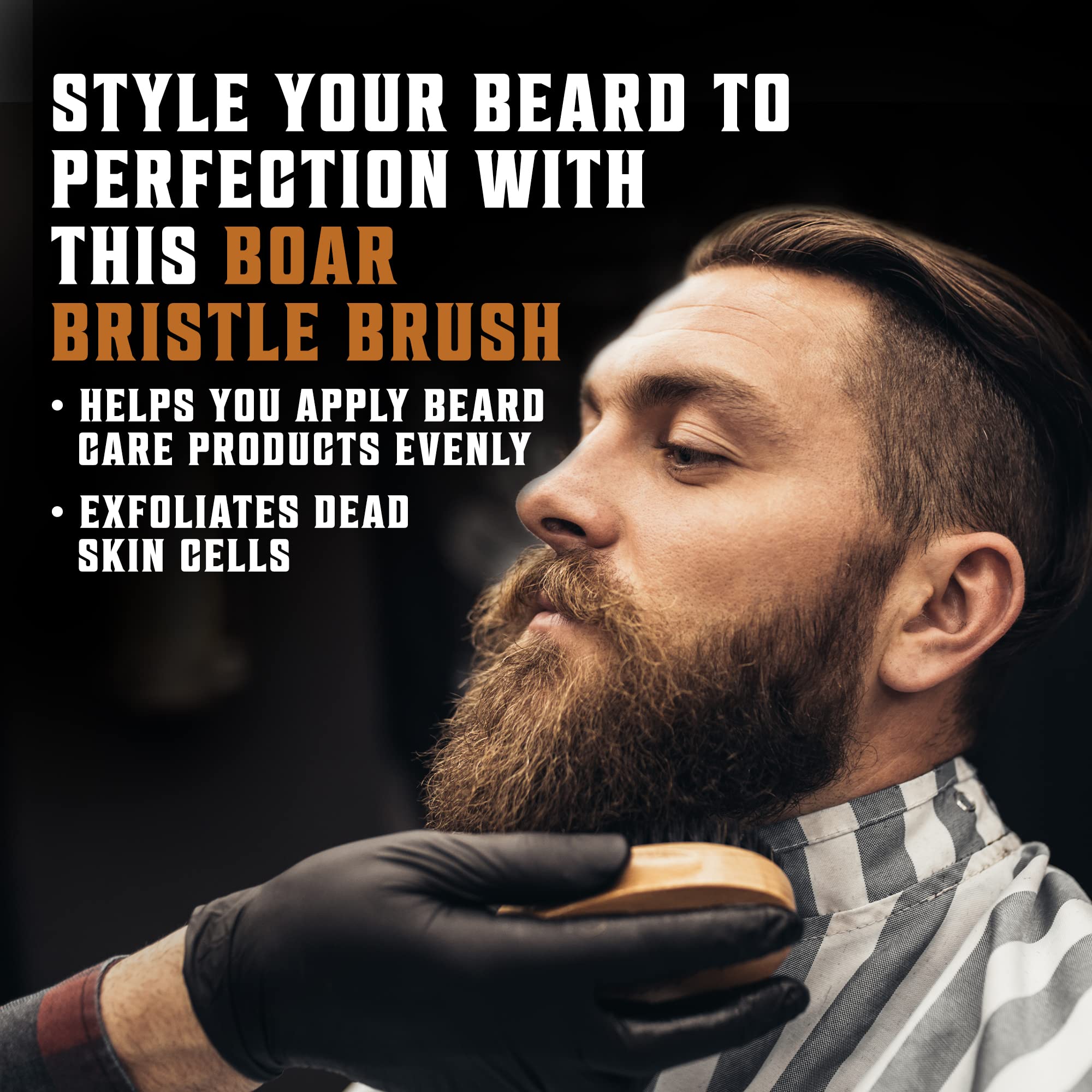 Viking Revolution Beard Comb and Beard Brush Set with Velvet Pouch | Includes Natural Boar Bristle Brush & Dual Action Pear Wood Comb - Velvet Travel Pouch Included - For Beards & Mustaches
