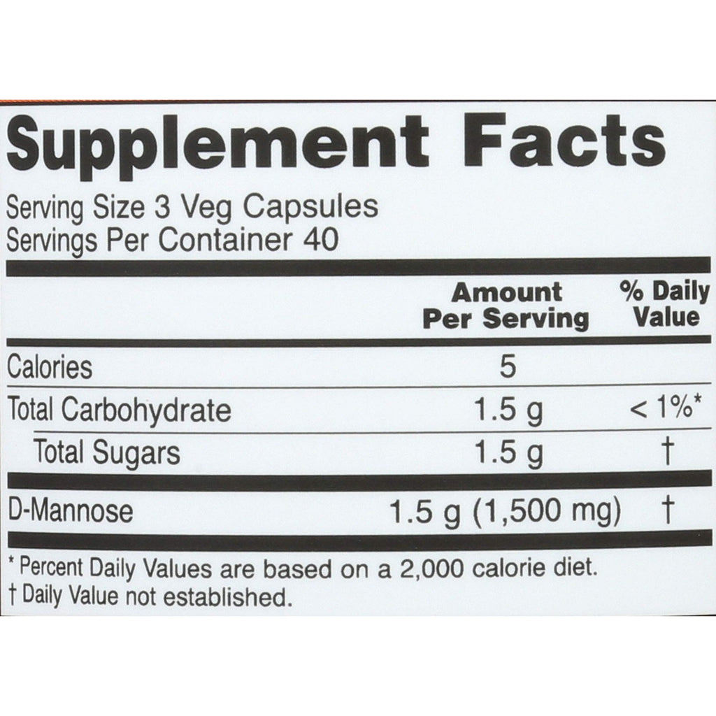 Now Foods D-Mannose, 120 Caps 500 mg (Pack of 3)