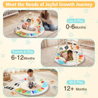 URMYWO Baby Play Gym Mat Tummy Time Mat with 5 Sensory Toys for 0-18 Months