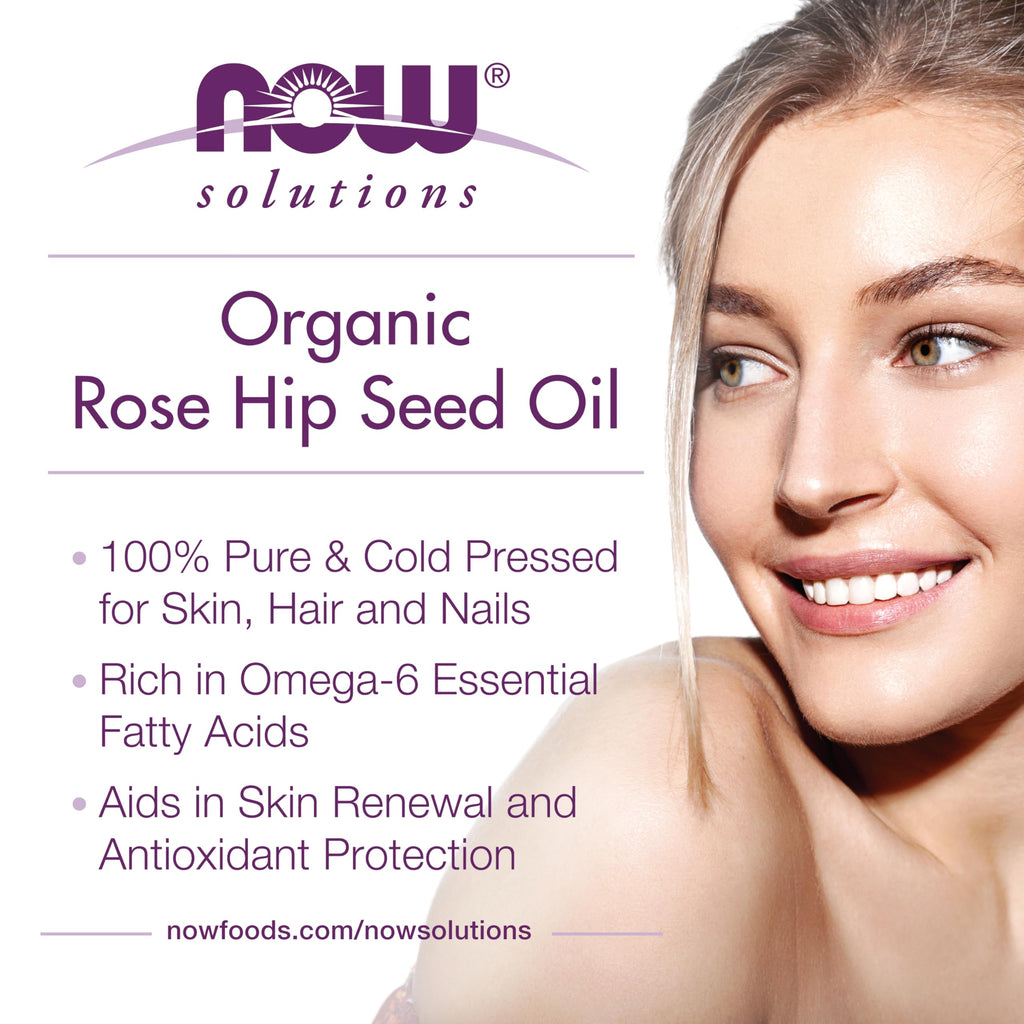Buy now NOW Solutions, Organic Rose Hip Seed Oil, Certified Organic and 100% Pure, For Facial Care, Expeller Pressed, Vegan, Child Resistant Euro Dropper, 1-Ounce at indiglob india