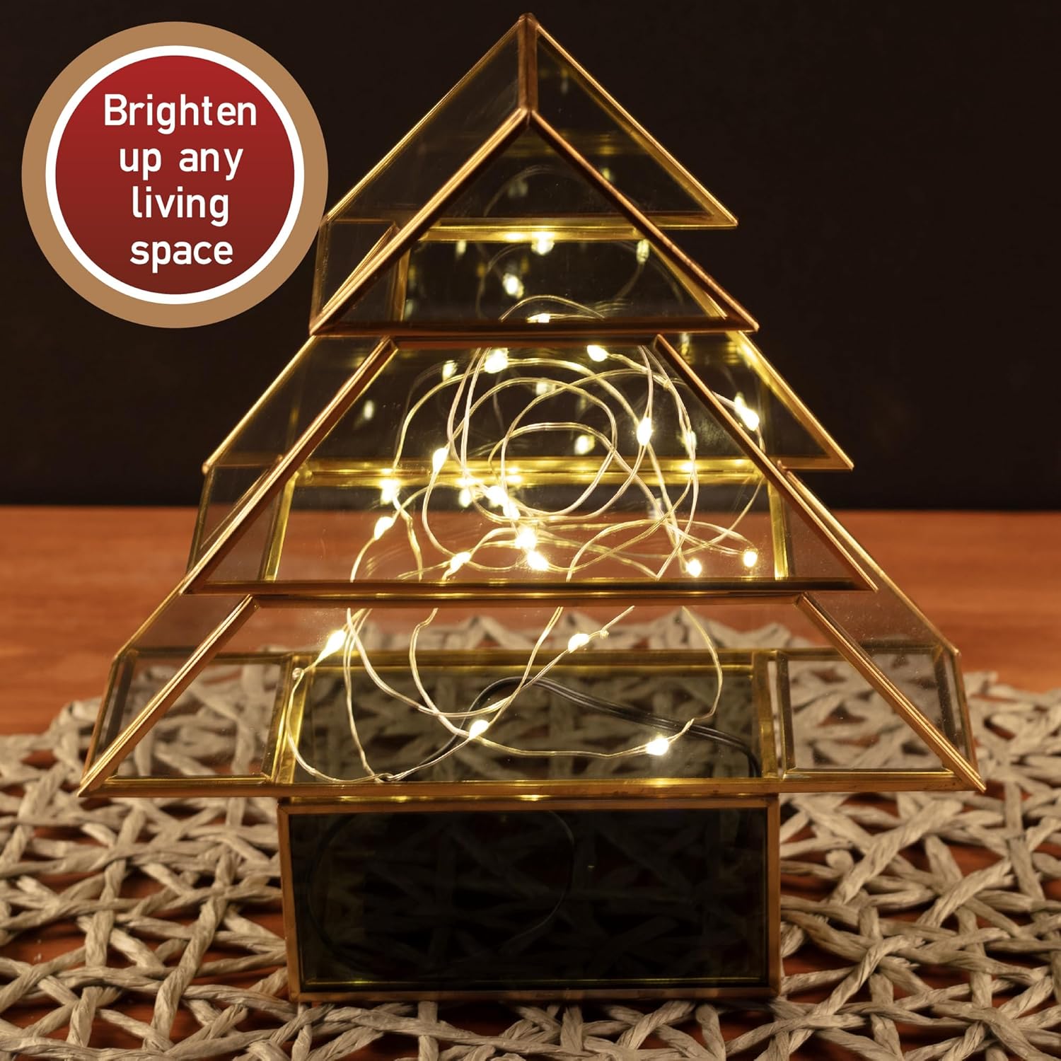 Buy now Christmas Tree Glass Terrarium- 8" Festive Planter for Holiday Home Decor- Add Xmas Cheer w DIY Succulents, Lights & Ornaments- Tabletop Centerpiece or Mantel, Office Decorations- Plant Lovers Gift at indiglob india