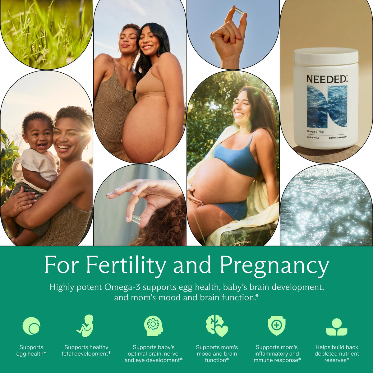 Prenatal Omega-3 Pro - High Potency Dose of Sustainably Sourced Fish Oil, 1000mg DHA, 1000mg EPA, Encased in a Gelatin-Free, Plant-Based Softgel Shell 120ct