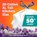 Hefty Ultra Strong 20G XL Tall Kitchen Trash Bags, Lavender Vanilla, 80ct
