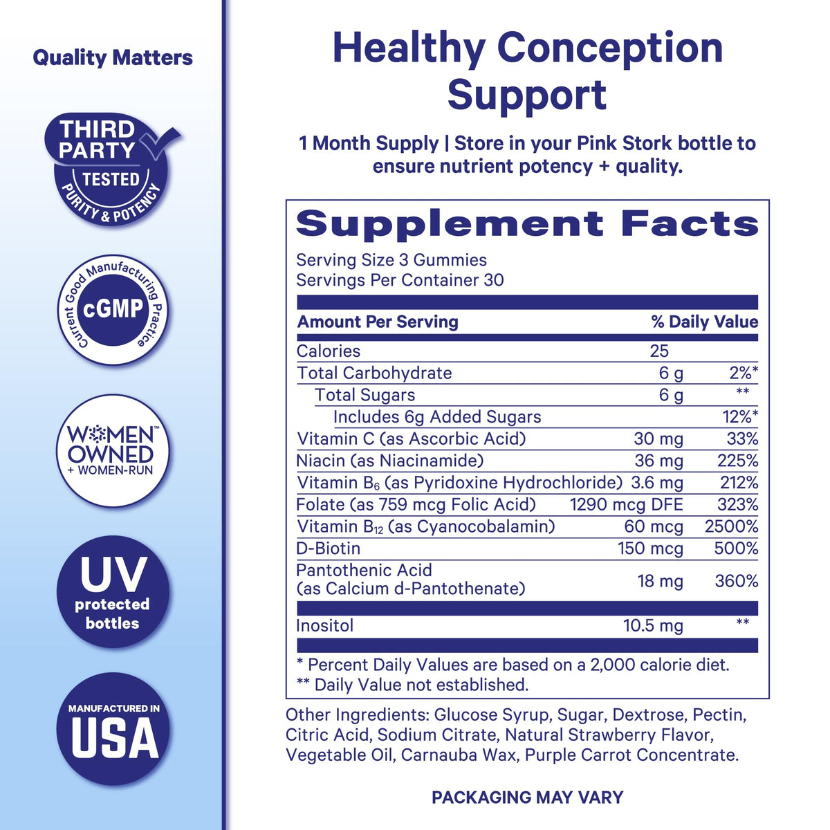 Blue Stork Fertility Supplement Gummies for Men, 90 Count