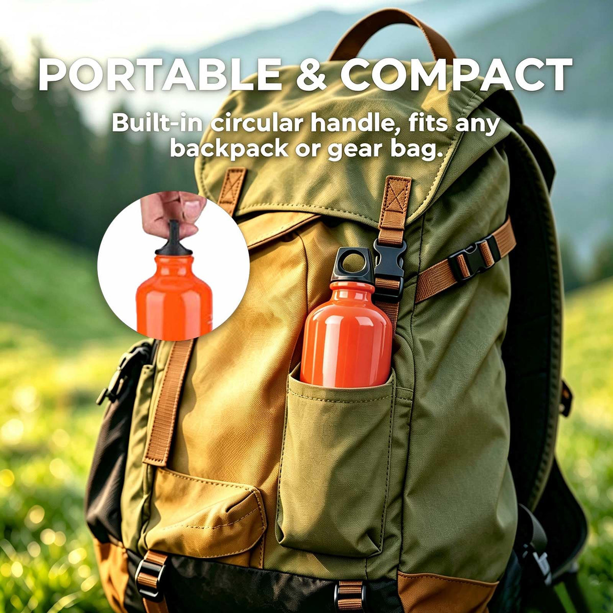Aluminum Fuel Bottle 750ml/25 oz Camping Fuel Container