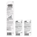 GUM Stimulator Permanent Handle with Rubber Tip, 1 Handle + 2 Refill Packs