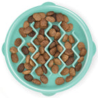 Outward Hound Fun Feeder Slo Bowl Dog Slow Feeder, Wave, Mint, 5.8"