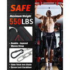 Dip Belt With 37" Chain for Weightlifting, 550LBS for Dips & Pullup