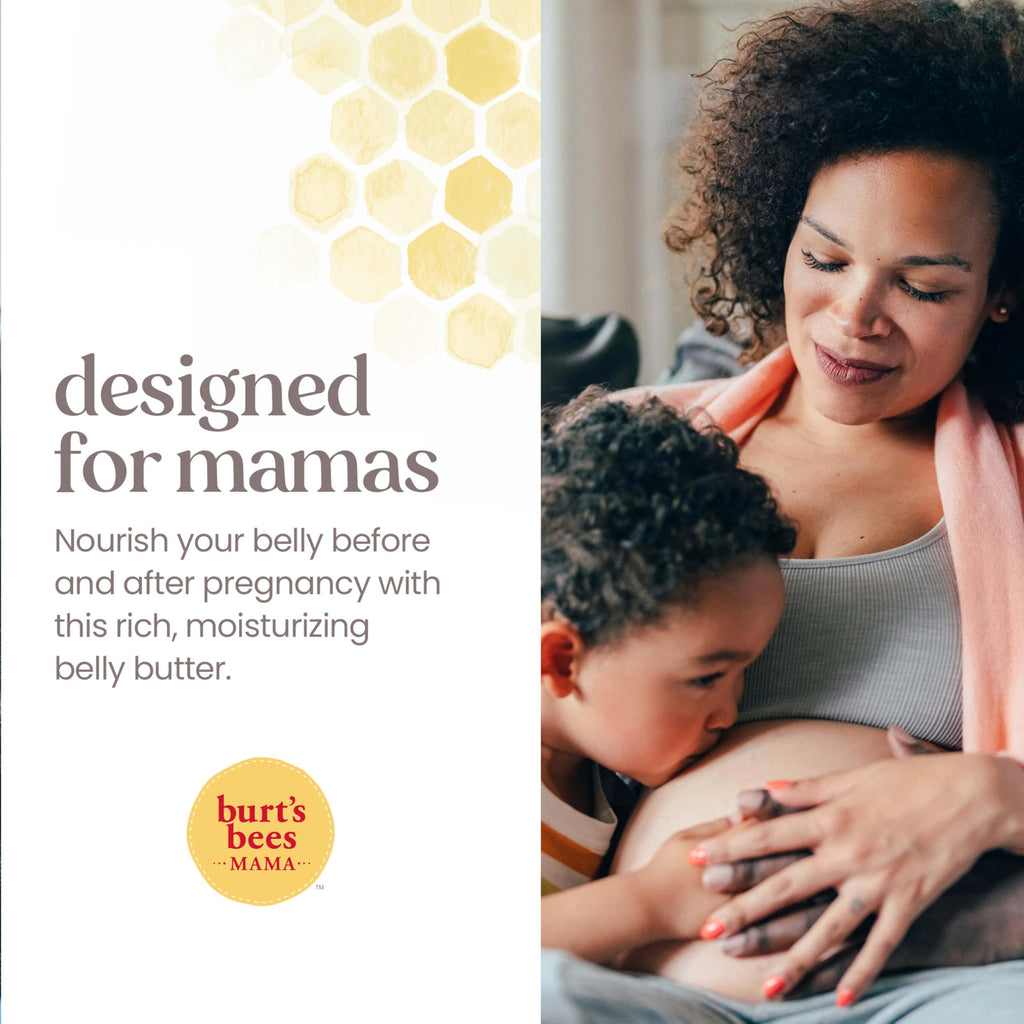 Burt's Bees Mama Belly Butter, 6.5 oz. | Stretch Mark Cream for Pregnancy Massages Body and Reduces Scar Appearance, Shea Butter & Vitamin E Rich Formula