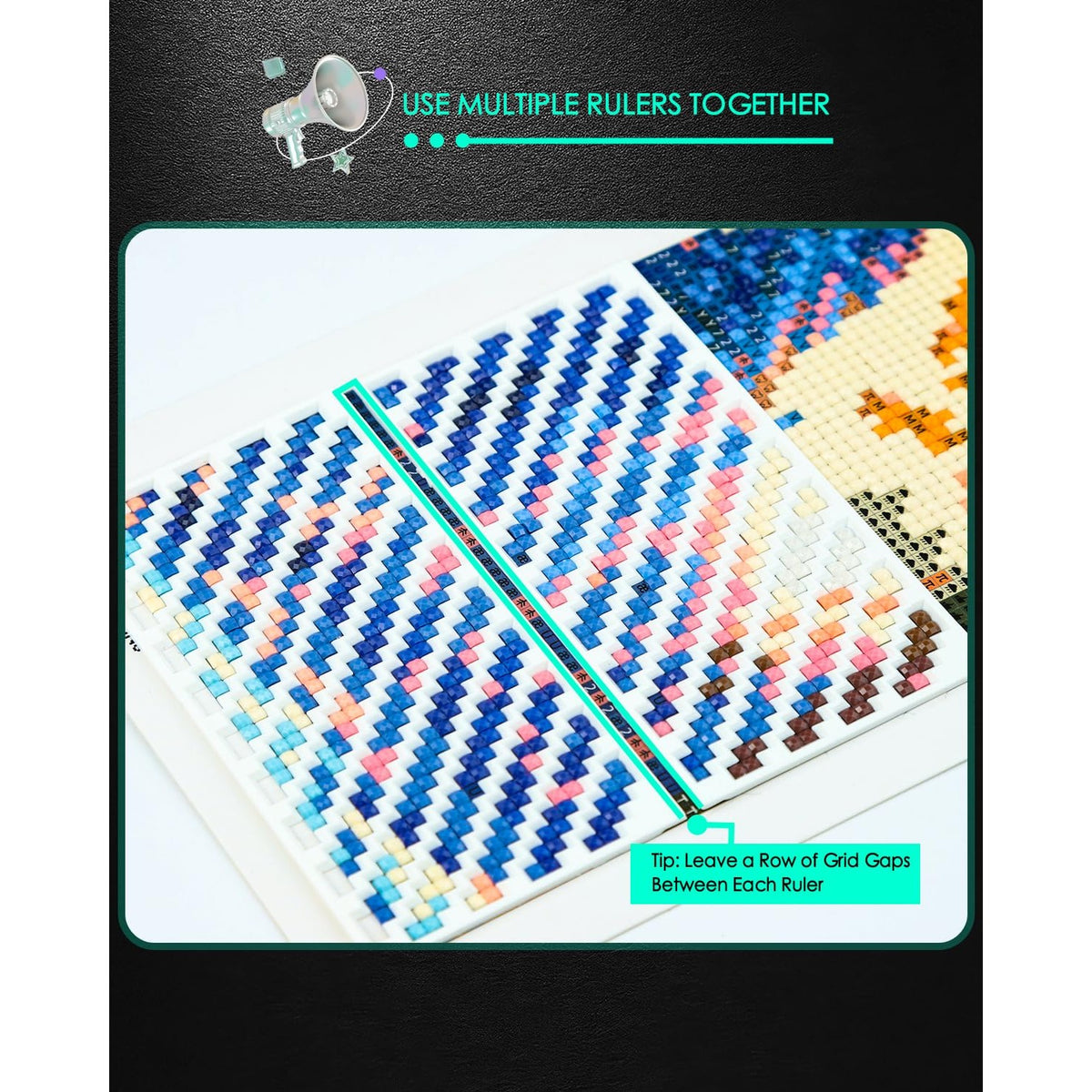 Foreveryoung Diamond Painting Zigzag Rulers, 9 PCS Tools for Square Kits