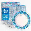 MUCHII 10 oz Paper Bowls, 300 Count Printed Disposable Small Bowls Bulk