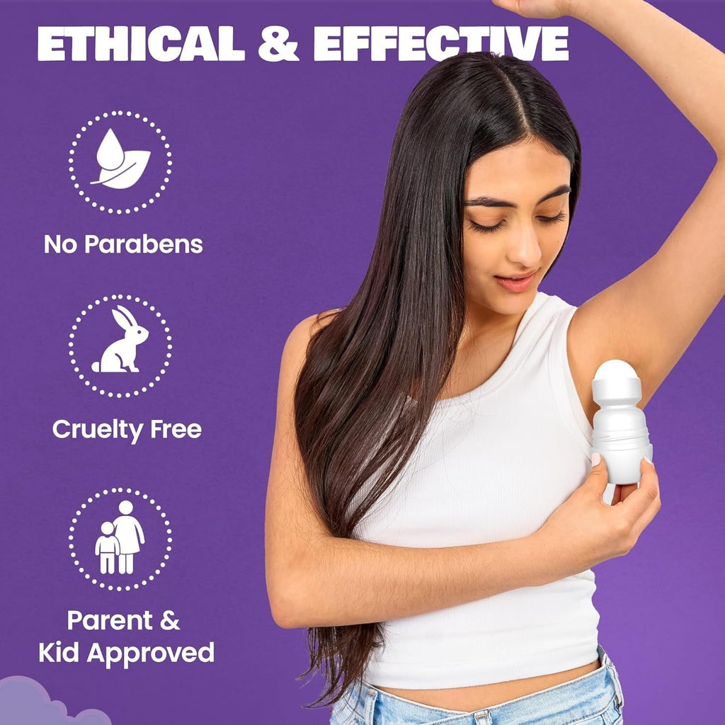 Buy now Fresh Kidz Roll On Deodorant for Kids and Teens - Baking Soda and Aluminum-free 24 Hour Protection for Sensitive Skin - Girls "Purple" 1.86 fl.oz. at indiglob india