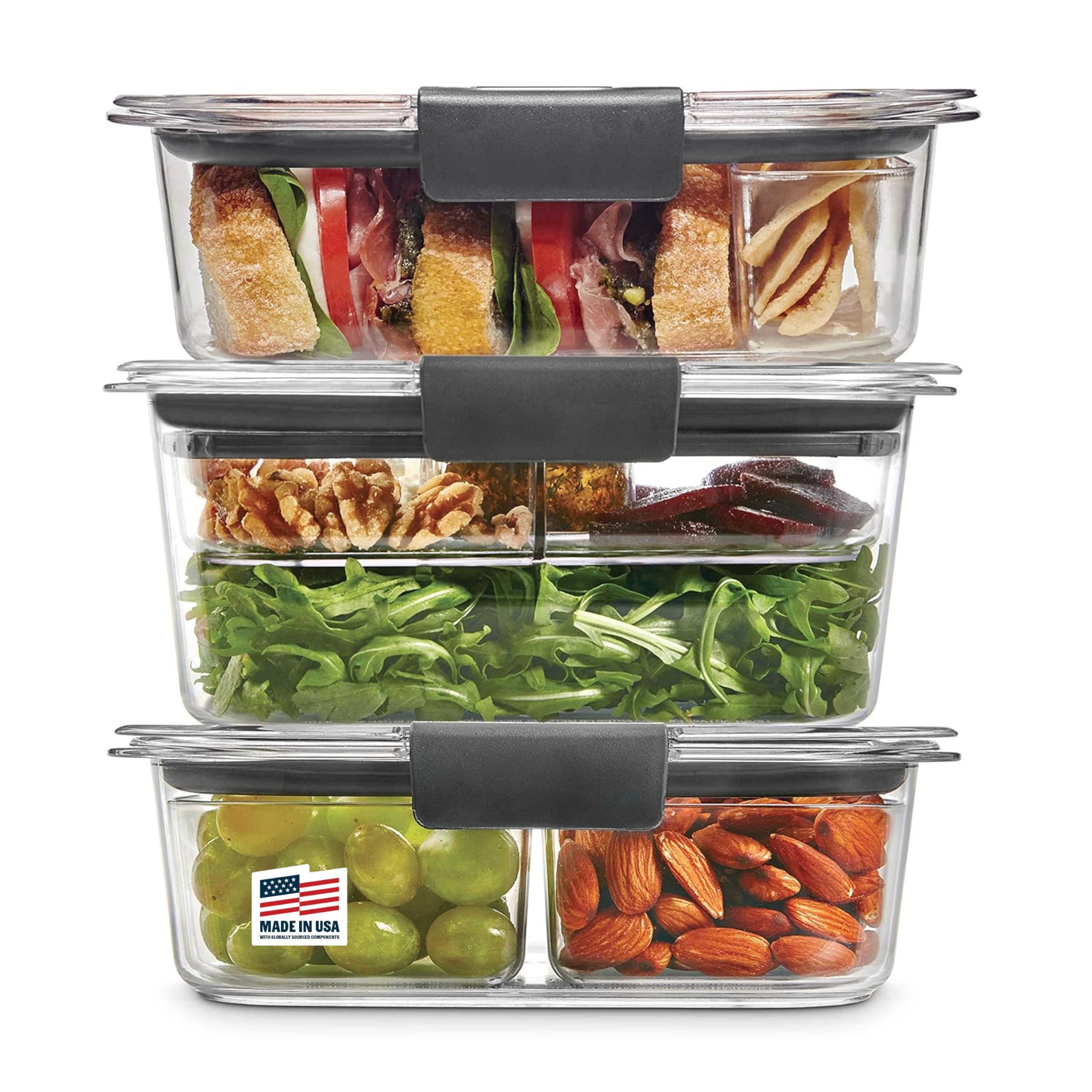 Buy now Rubbermaid Brilliance Food Storage Containers, Set of 5 (10 Pieces), BPA-Free, Leak-Proof, Clear Assorted (6-Piece) at indiglob india