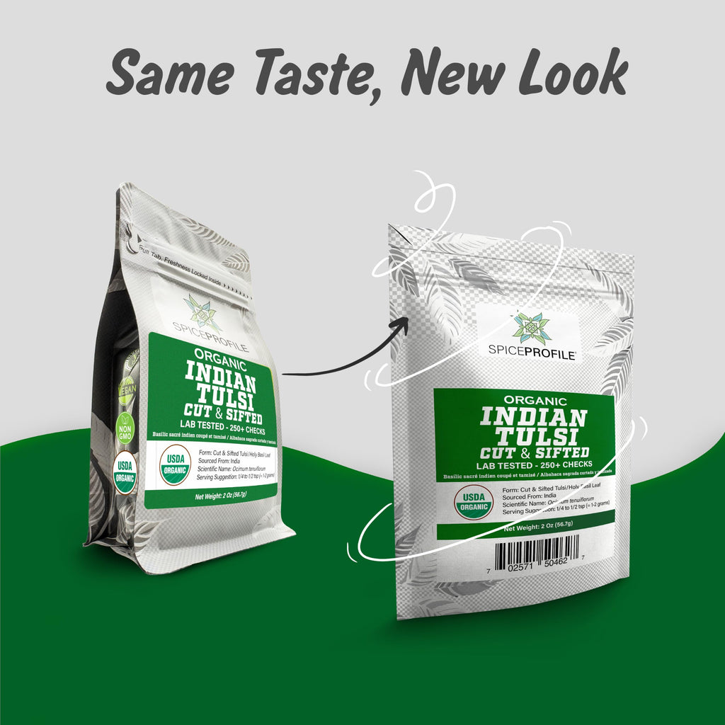 Spice Profile Organic Indian Tulsi Cut & Sifted | 2 oz | Lab Tested