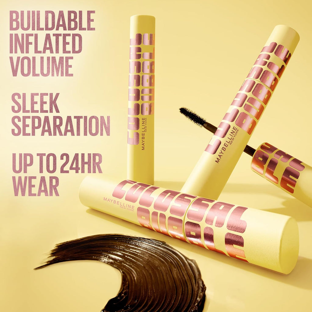 Buy now Maybelline The Colossal Bubble Washable Mascara, Buildable Mascara Volume and Length Formula for Bold, Separated Lashes, Very Black, 1 Count at indiglob india