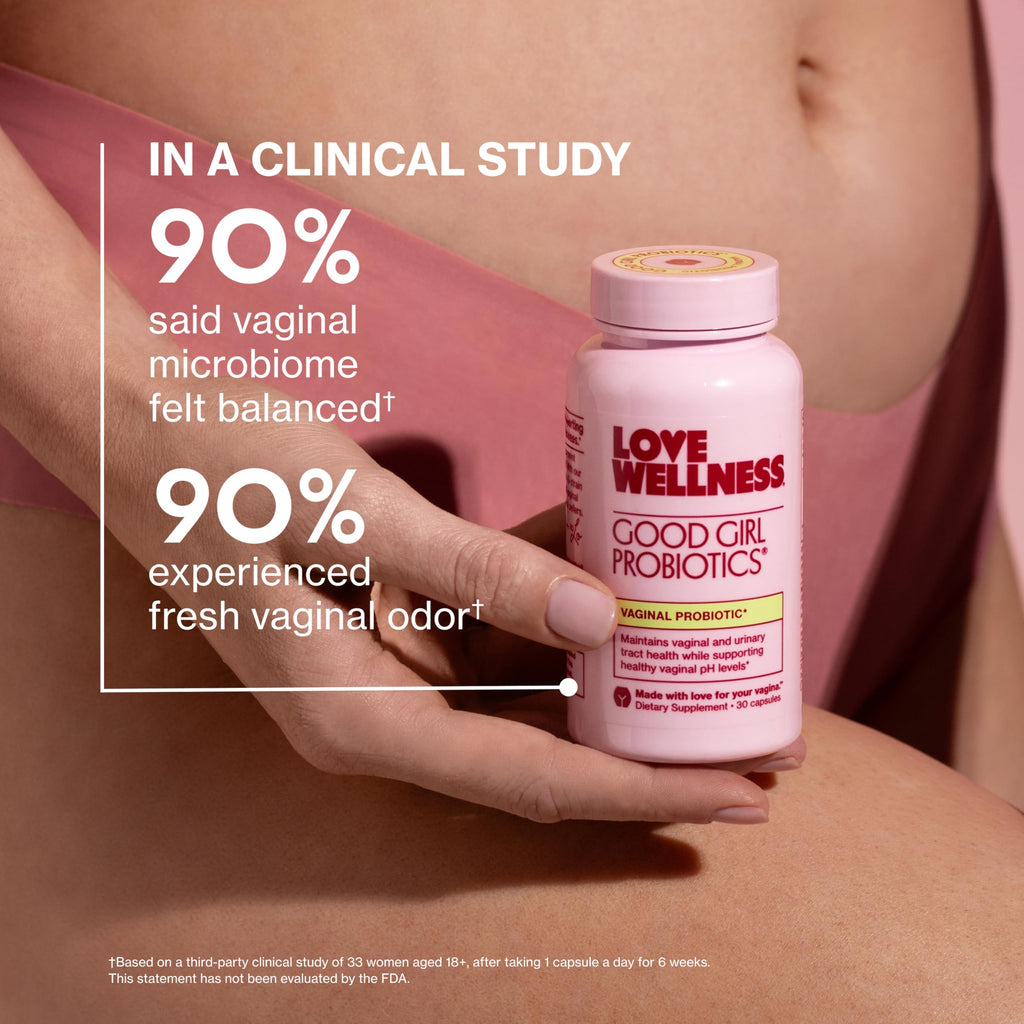 Love Wellness Good Girl Vaginal Probiotics | 9-Strain | 30-Day Supply | 9-strain probiotic, Dietary supplement, Gluten-free, Easy to take, 30 capsules