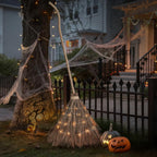 Halloween Decorations Fall Decor - 6FT Giant Handmade Real Twig Witch Broom