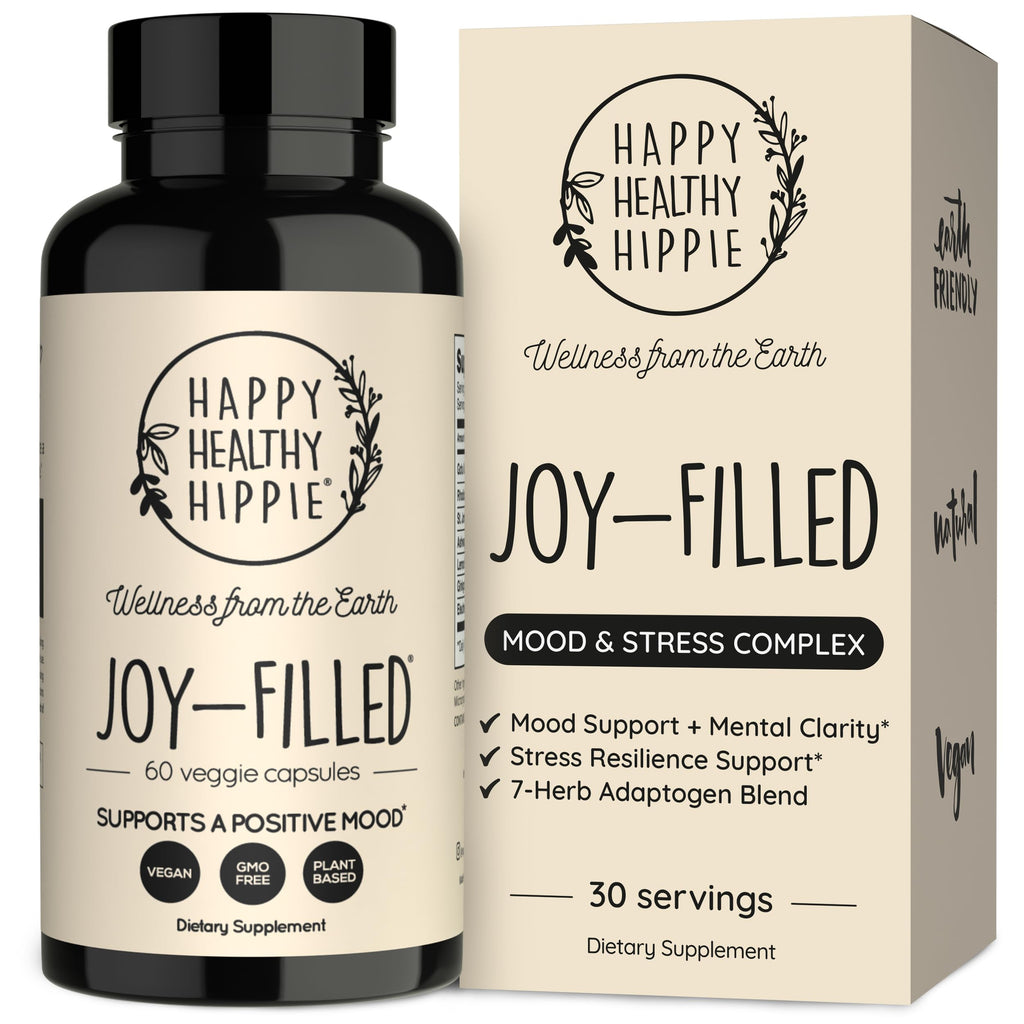 Joy-Filled with Saffron Mood Support Supplement — Daily Mood Support with 30mg Extract + Ashwagandha, Rhodiola, St. John's Wort, Lemon Balm | Saffron Supplements for Emotional Support, Vegan, 30 Ct