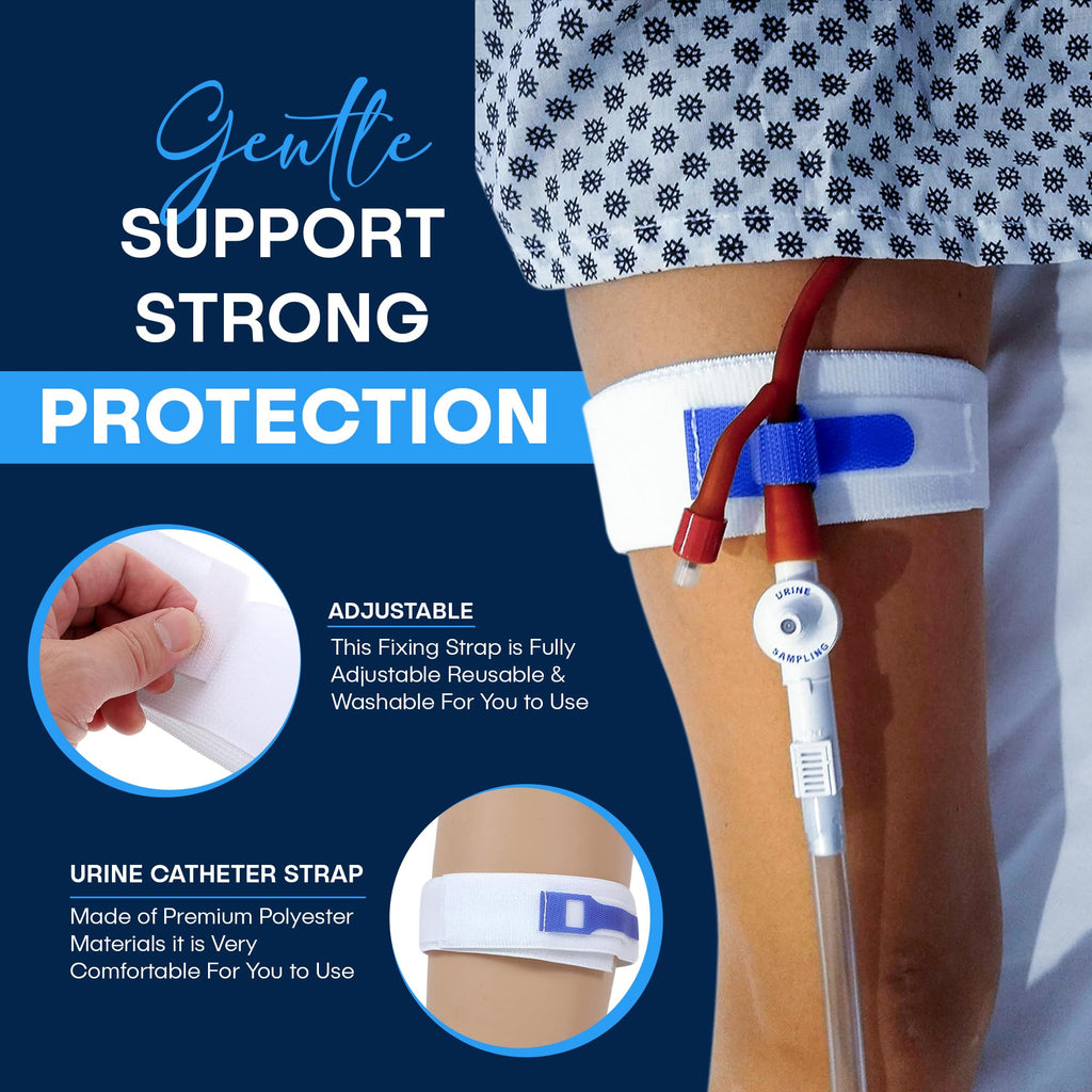 (3-Pack) Foley Catheter Leg Strap for Men and Women – 23" x 2" Adjustable Urinary Drainage Tube Holder with Anti-Slip Silicone Grip – Washable, Reusable Medical Securement Stabilizer”