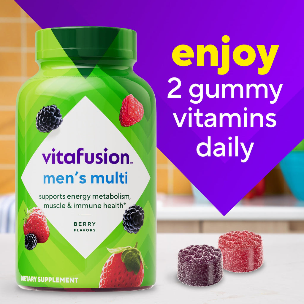 Vitafusion Men's Multivitamin Gummies | 120 Gummy Vitamins for Adults | Berry Flavor | Gluten-Free Supplement