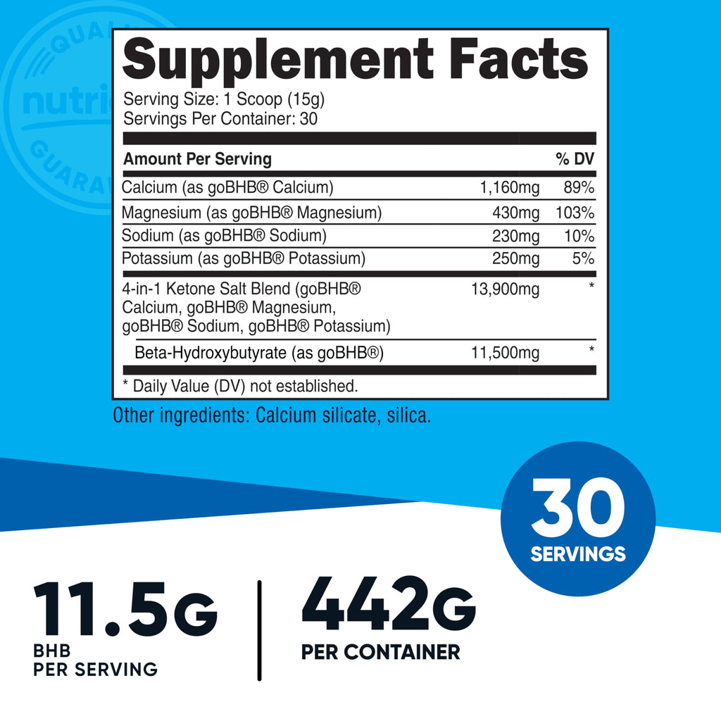 Nutricost Keto BHB Exogenous Ketones 4-in-1 (Unflavored) 30 Servings