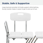 Drive Medical Splash Defense Tub Transfer Bench, Adjustable Height, White