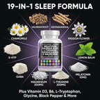 Clean Nutraceuticals Melatonin 10mg Valerian Root L Theanine 200mg Ashwagandha - Sleep Support for Women & Men with Magnesium Complex, Lemon Balm, Chamomile, & Passion Flower - 60 Caps