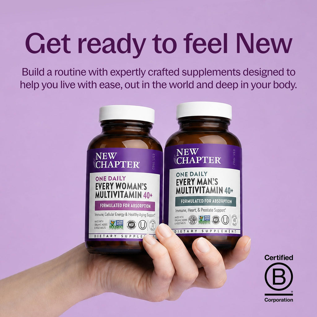 New Chapter Every Man's One Daily 40+ Multivitamin, 72 Tablets | Eyesight, Immune System, and Cellular Energy Support with Vitamin C and Saw Palmetto, Gluten Free and Vegetarian