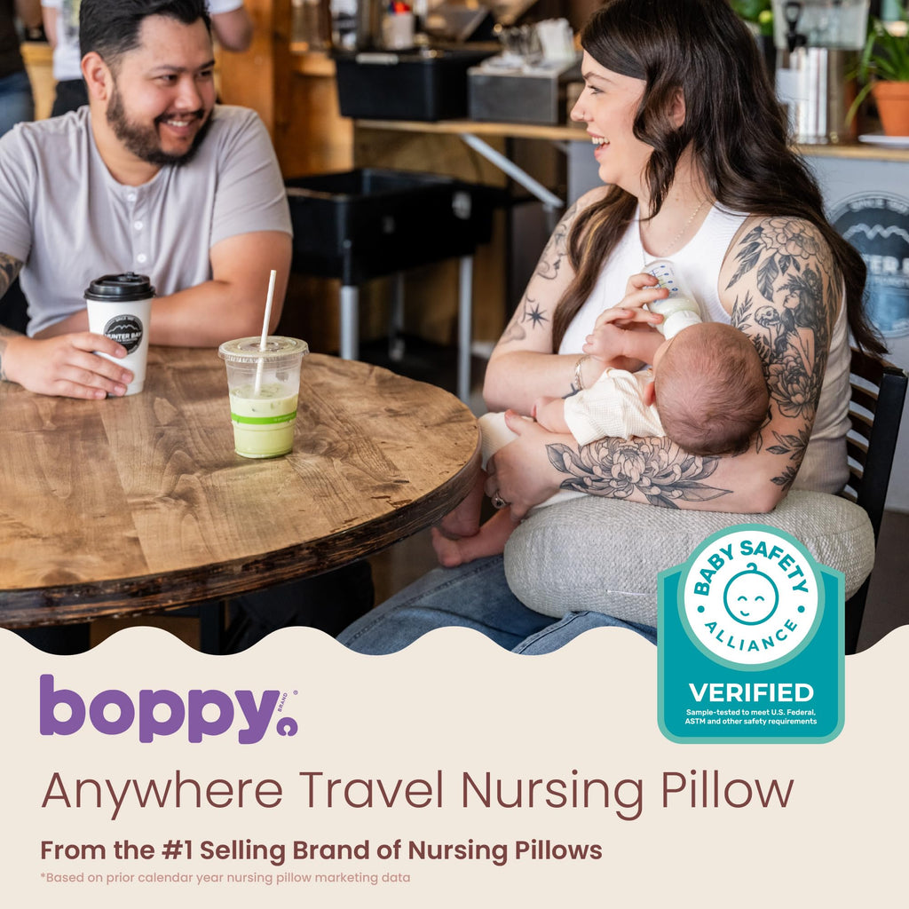 Boppy Anywhere Travel Nursing Pillow, Compact Breastfeeding Support Pillow