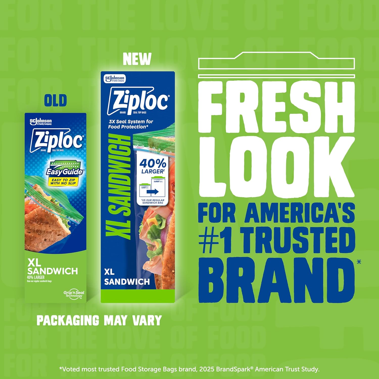 Buy now Ziploc XL Sandwich and Snack Bags with EasyGuide Texture, Plastic Storage Bags with Grip 'n Seal Technology, 90 Bags Total at indiglob india