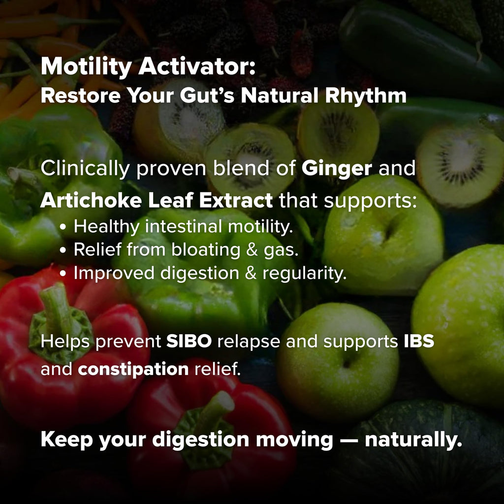 Motility Activator by Dr. Rajsree, MD | Digestive Support for Gas, Bloating & Occasional Constipation | Promotes Small Intestine Movement | Ginger & Artichoke Extract | 60 Capsules