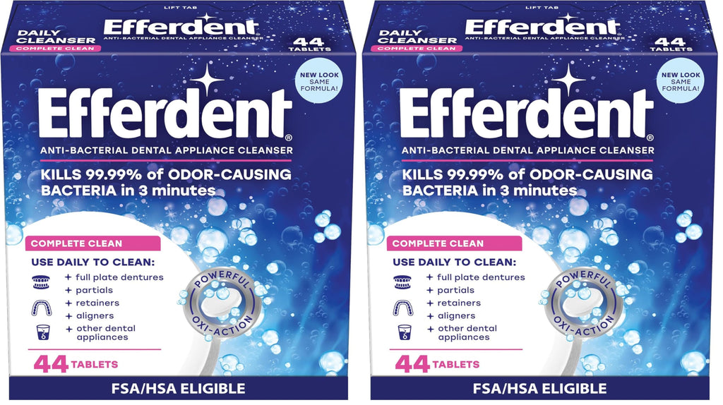Buy now Efferdent Denture Cleaner Tablets â€“ Dental Appliances, Aligners, Mouth Guard, and Retainer Cleaner Tablets, Complete Clean, 126 Count at indiglob india