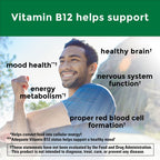 Nature Made Extra Strength Vitamin B12 2500 mcg, B12 Vitamins, 60 Tablets | Energy Metabolism Support Supplement for Men and Women, Helps Reduce Fatigue for Those Low in Vitamin B12, 60 Day Supply