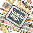 Gold Foil Tarot Washi Tape Set, 23 Rolls Vintage Decorative Washi Tape with 14 Gold Foil Designs, Assorted Widths for Journaling, Scrapbooking, Bullet Journal, Planner, Card Making & DIY Crafts