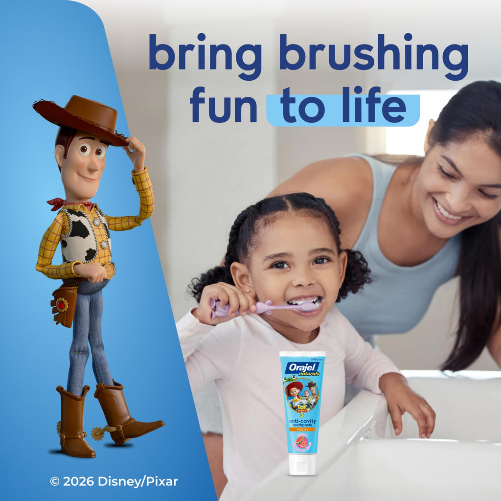 Orajel Naturals Toy Story 5 Anti-Cavity Fluoride Toothpaste, 4.2 oz, 4-Pack