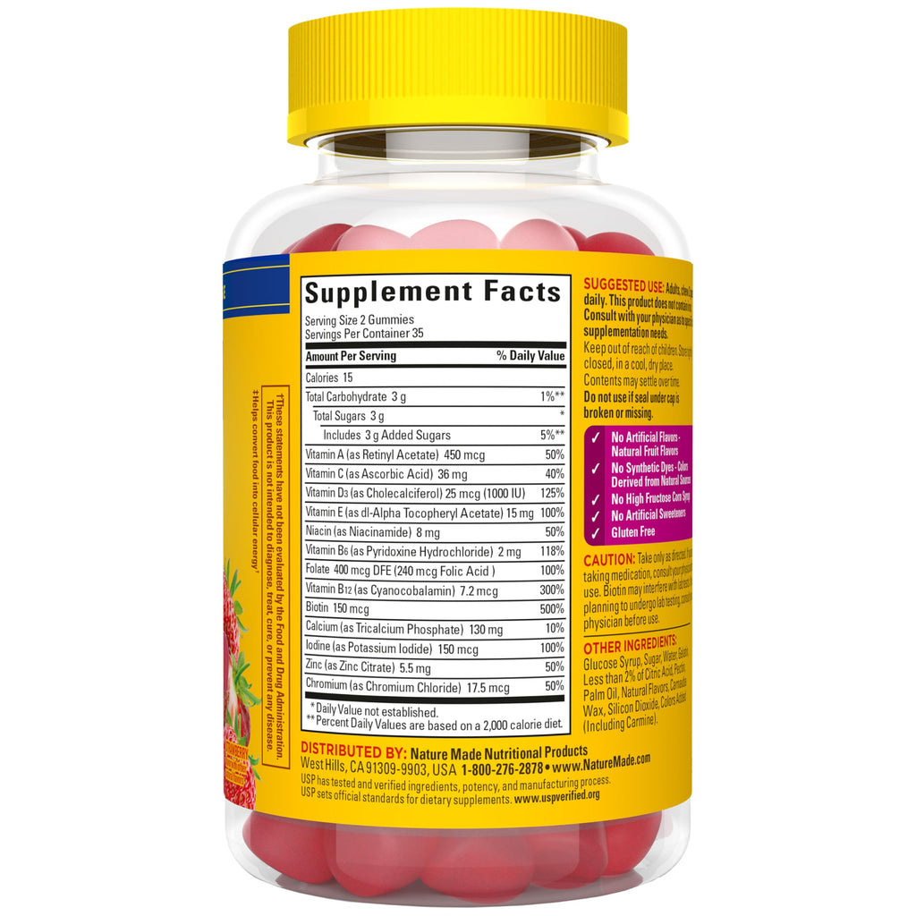 Nature Made Multivitamin for Women, 70 Multi Vitamin Gummies | Womens Gummy Multivitamins for Daily Nutritional Support, Strawberry Flavored, 35 Day Supply
