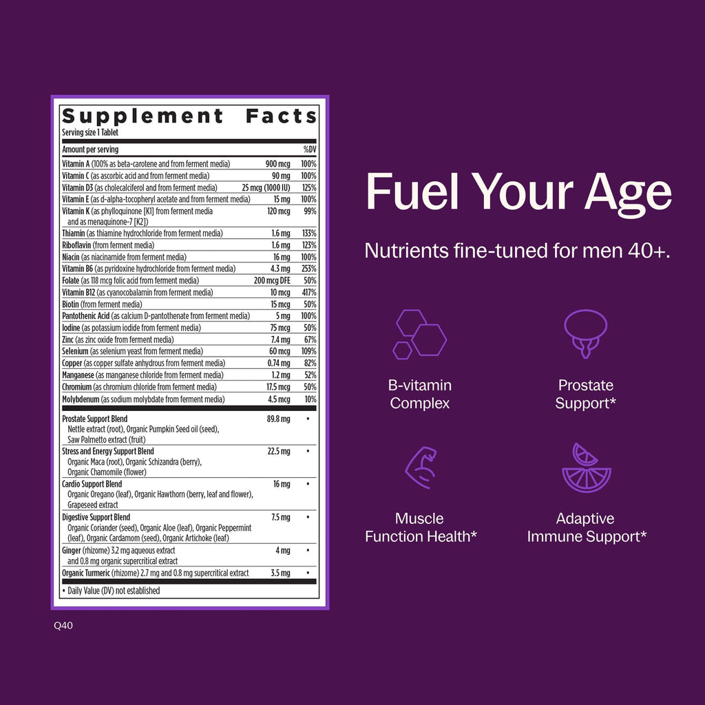 New Chapter Every Man's One Daily 40+ Multivitamin, 72 Tablets | Eyesight, Immune System, and Cellular Energy Support with Vitamin C and Saw Palmetto, Gluten Free and Vegetarian