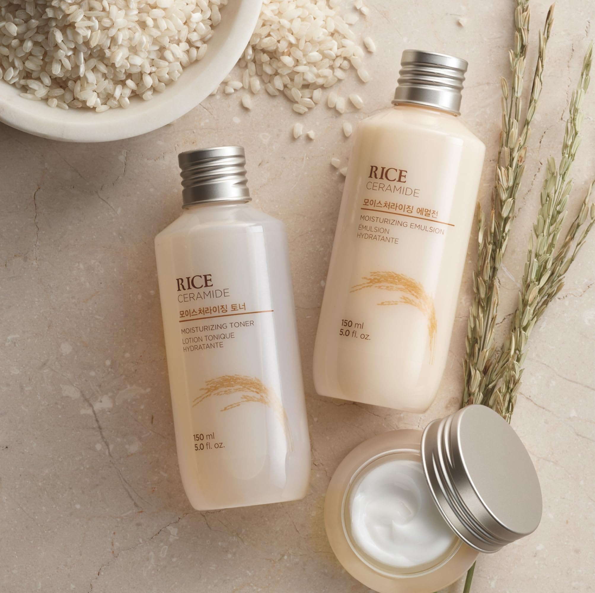 Buy now The Face Shop Rice Ceramide Moisturizing Emulsion - Rice Extract - Lightweight Face Moisturizer - Brightening - Hydrating Targets Dryness - Strengthens Skin Barrier - Face Lotion - Korean Skin Care at indiglob india