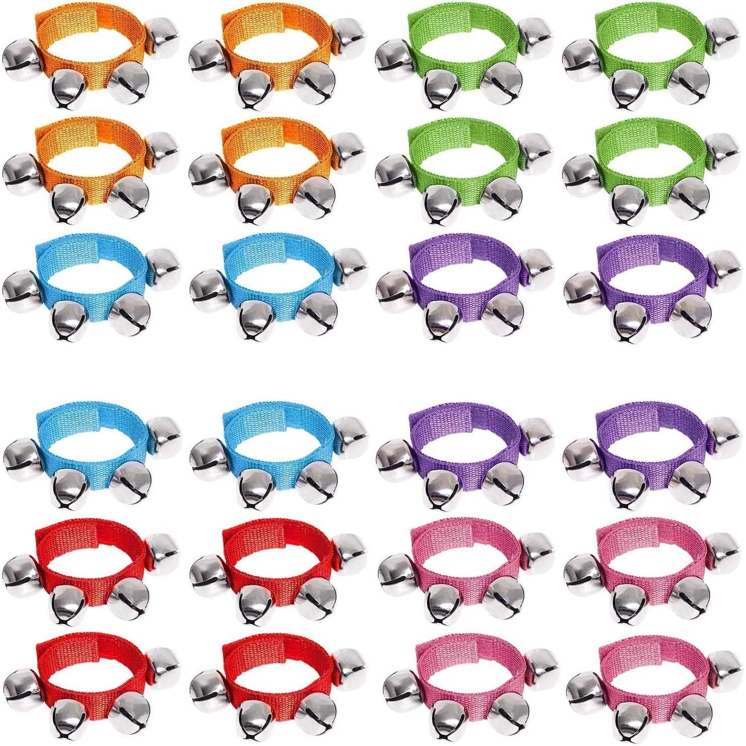 Buy now Augshy Jingle Bells, 24 Pcs Wrist Band Jingle Bells, 12 Musical Instruments Gift for Kids 6 Colors at indiglob india