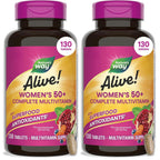Nature's Way Alive! Women's 50+ Complete Multivitamins, Supports Healthy Heart, Brain, Bones*, Superfood Antioxidants, B-Vitamins, Gluten Free, 130 Tablets (Packaging May Vary),(Pack of 2)