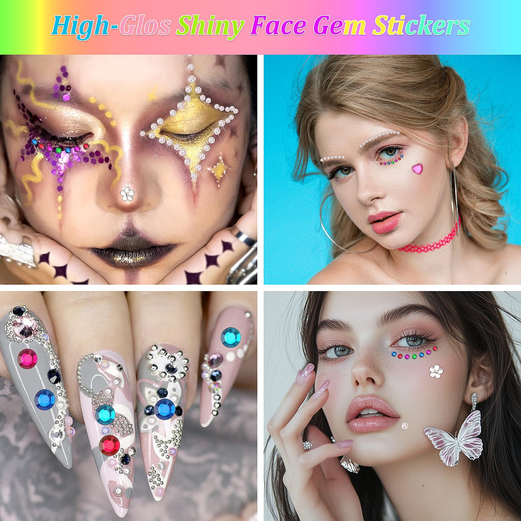 1782pcs Gem Stickers, Self Adhesive Rhinestones Stick on Jewel for Crafts