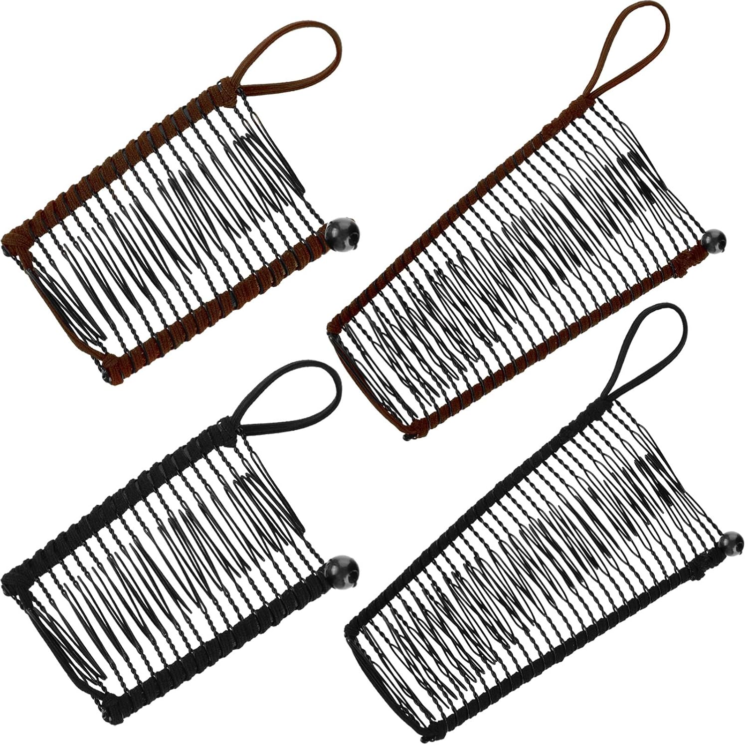 Buy now WILLBOND 4 Pcs Banana Hair Clips for Women Large Small Comb Vintage Clincher Banana Grip Clip Styling Accessories Gift for Curly Thick Thin Wavy Hair Ponytail Wedding(Black) Khaki, Black at indiglob india
