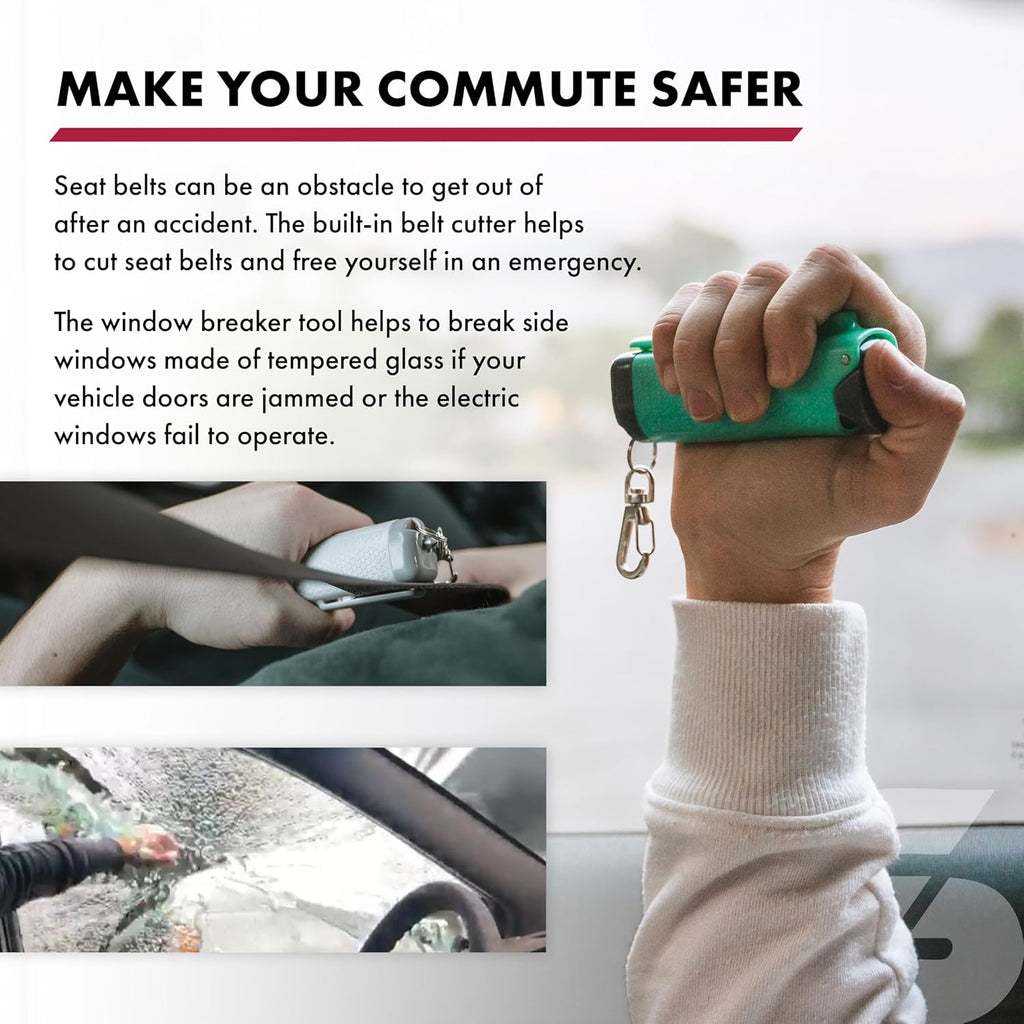 Buy now SABRE Safe Escape 3-In-1 Pepper Gel With Seat Belt Cutter & Window Breaker, Maximum Strength Pepper Spray, Snap Clip Keychain for Easy Carry & Fast Access, 0.54 fl oz, Easy to Use Fast Flip Top Safety at indiglob india