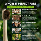 PRIMALS Kids Horse Bristle & Bamboo Toothbrush (4-Pack) - Soft & Healthy Horse Bristles - Zero Microplastics - Fully Biodegradable - Quick Dry Design