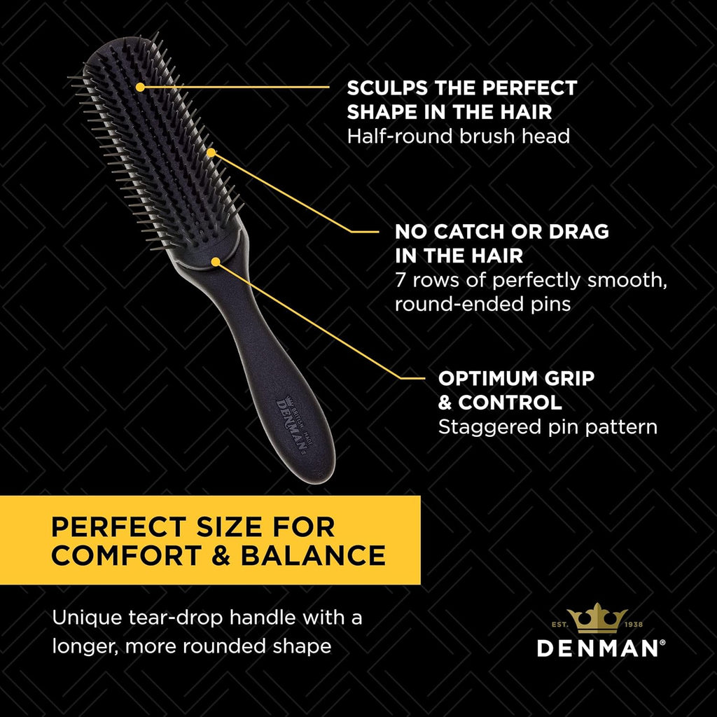 Buy now Denman D3 Original Curl Definer & Styler, Curly Hair Brush for Women & Men â€“ 7 Row Detangling & Curl Defining Brush for Smooth Defined Curls - a precision Styling Brush for straight hair at indiglob india