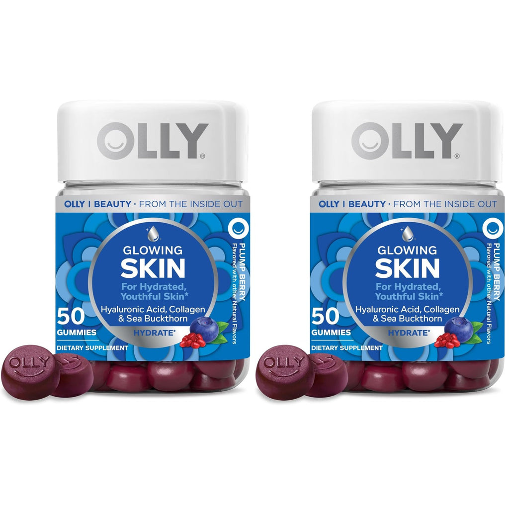 OLLY Glowing Skin, Hydrated & Youthful Skin*, Hyaluronic Acid - 50 Count