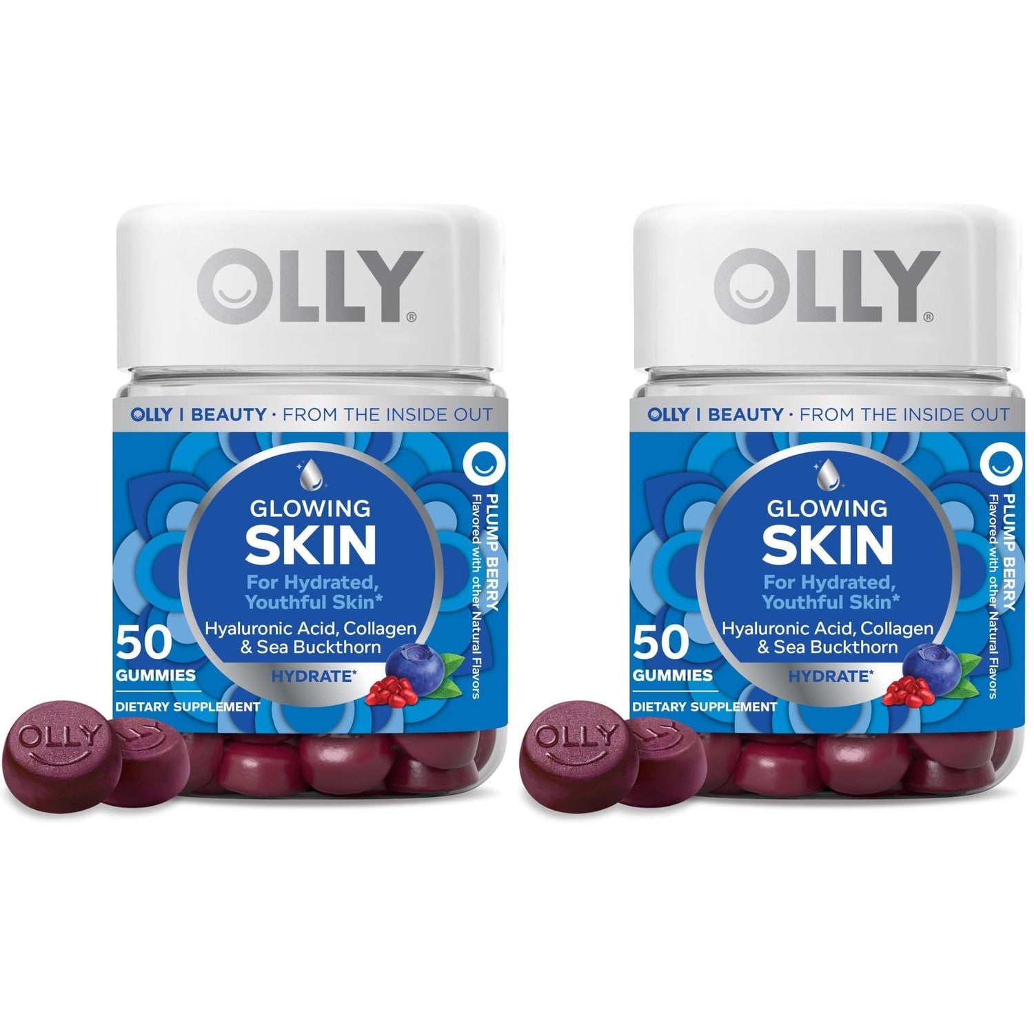 OLLY Glowing Skin, Hydrated & Youthful Skin*, Hyaluronic Acid - 50 Count